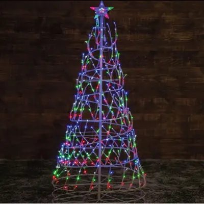 1.8M TWINKLING SPIRAL TREE WITH 410 MULTI COLOUR LEDS