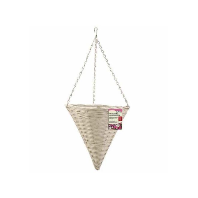 14'' Seashell Faux Rattan Cone