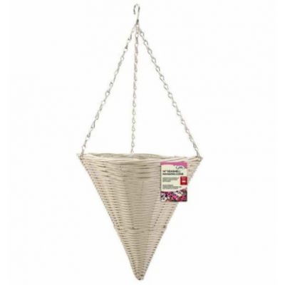 14'' Seashell Faux Rattan Cone