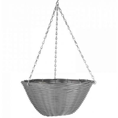 14'' Slate Faux Rattan Basket