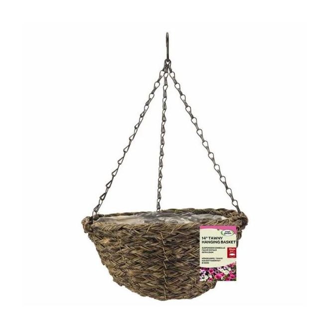 14'' Tawny Faux Rattan Basket