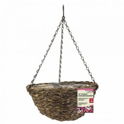 14'' Tawny Faux Rattan Basket