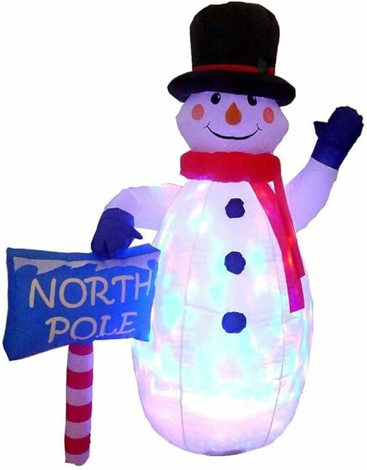 180cm Inflatable Snowman w LED  Disco Lights