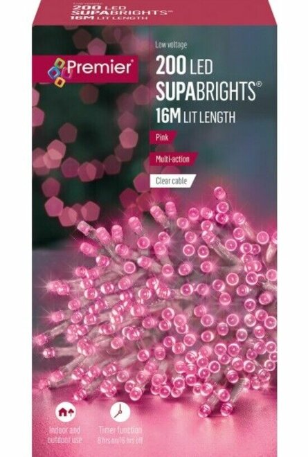 200 LED Supabrights Pink