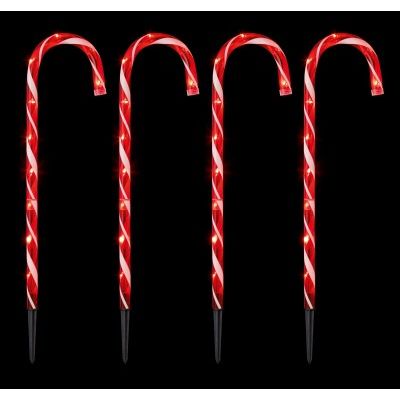 4 Candy Cane Pathlights (62cm tall)