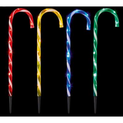 4 Candy Cane Pathlights (62cm tall)