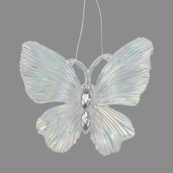 Clear/Silver Acrylic Butterfly