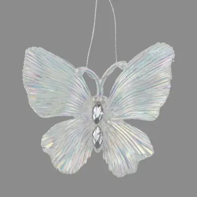 Clear/Silver Acrylic Butterfly