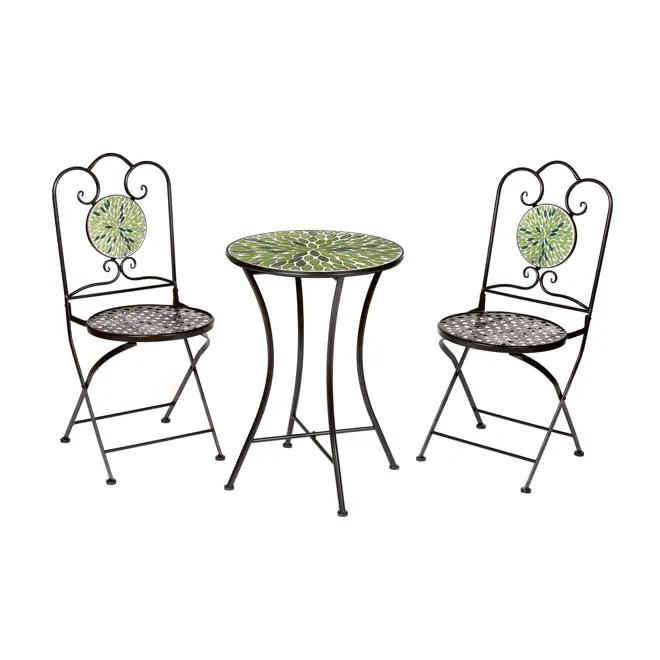 Dordogne Green Leaf Tile 2 Seater Bistro Set
