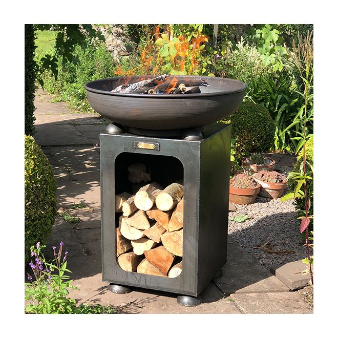 Firebowl with log store 60cm