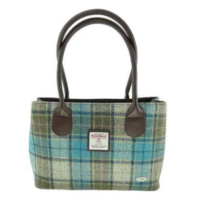 Harris Tweed 'Cassley' Classic Handbag in Turquoise Tartan