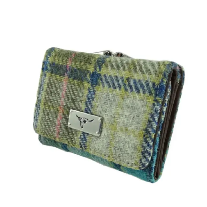 Harris Tweed 'Unst' Purse in Turquoise Tartan