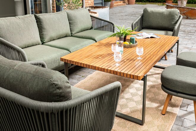 Hartman Eden Lounge Outdoor Garden Furniture Coffee Set in Juniper Green - image 6