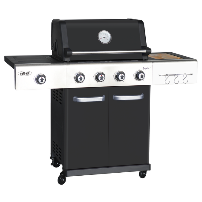 Jupiter 4 Burner Hybrid - Black with Chopping Board - image 1