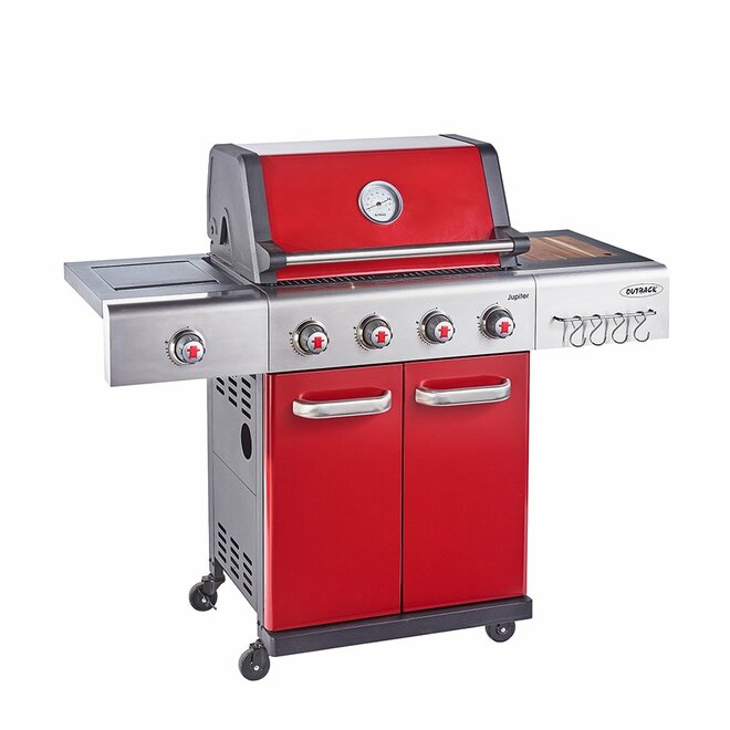 Jupiter 4 Burner Hybrid - Red  with Chopping Board - image 1