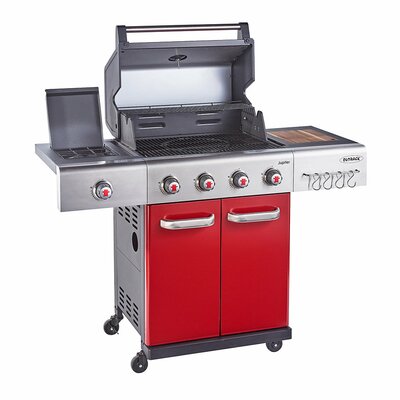 Jupiter 4 Burner Hybrid - Red  with Chopping Board - image 2