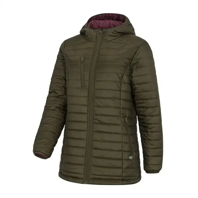 Kingston Ladies Hooded Jacket - Olive/Merlot S