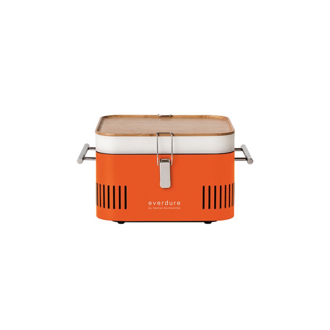 ORANGE Cube Charcoal Portable Barbeque Orange - image 1