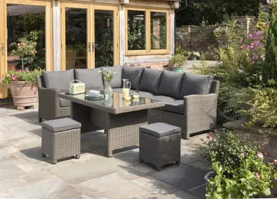Palma Casual Dining Corner Set Whitewash (RH)