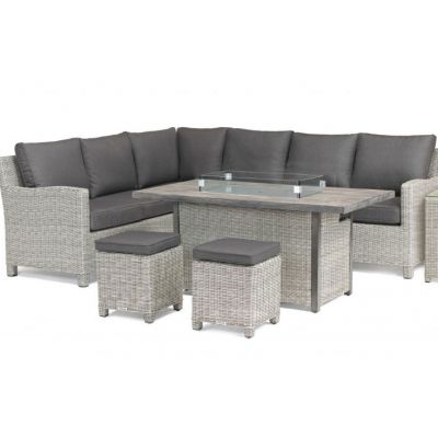 Palma Corner with Firepit (RH) - Whitewash - image 2