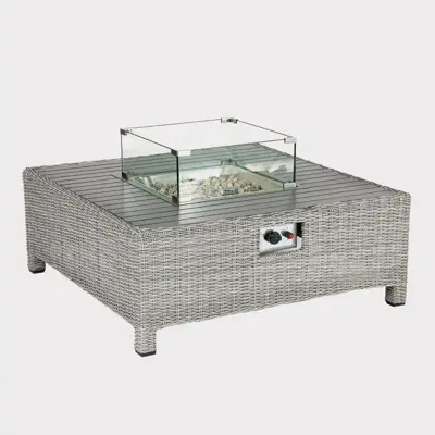 Palma Low Lounge Firepit Table - Whitewash - image 1