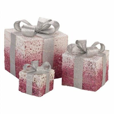 Pink Sparkly Faux Gift Boxes - Set of 3 - image 2