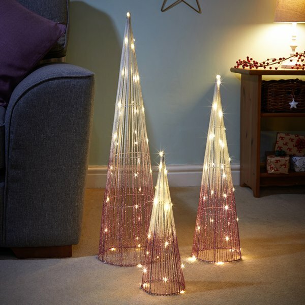 Pink Sparkly Tree Belisk - Set of 3 - image 1