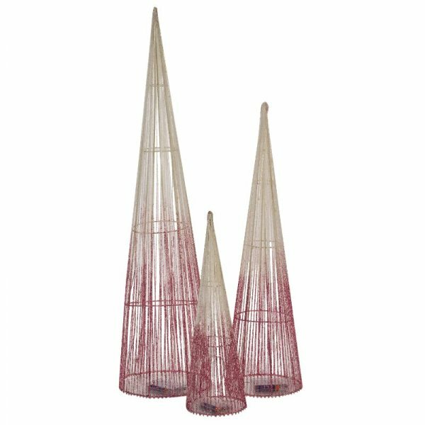 Pink Sparkly Tree Belisk - Set of 3 - image 2