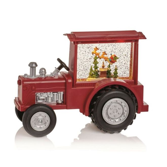 Santa Red Tractor Musical Water Spinner