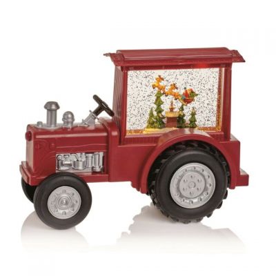 Santa Red Tractor Musical Water Spinner